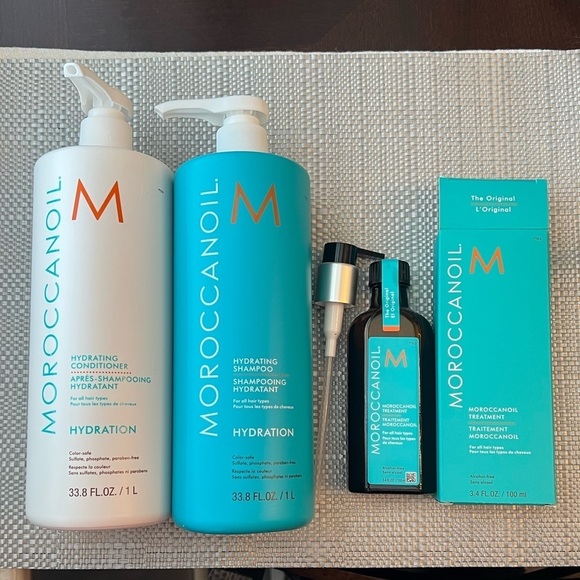 NWT Moroccanoil Hydrate Shampoo & Conditioner Liter & hair treatment combo